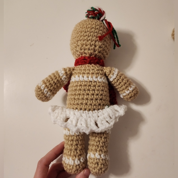 Crochet gingerbread girl, LAST ONE, Hand Crocheted by Mom - Picture 3 of 5